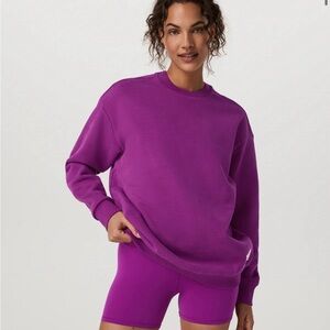 Vuori Restore Oversized Crew 2.0.  Magenta. Small.